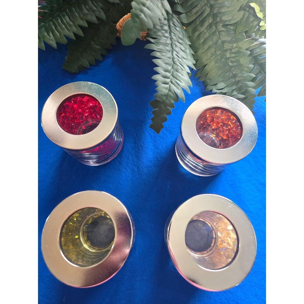 Vintage Decorative Glass Tea Light Candle Holders Set of 4 - Picture 2 of 6